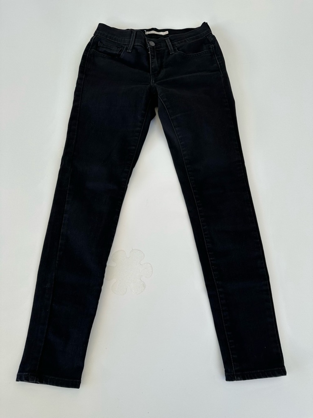 Levis 710 Super Skinny Jeans Womens Sz 27 Black Mid Rise Stretch Denim 27x28